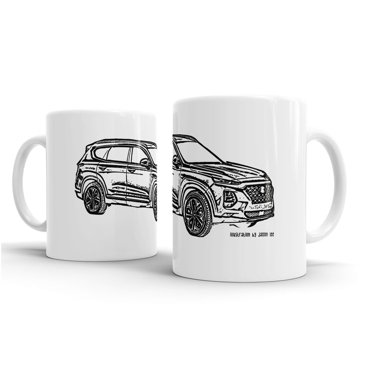 JL Illustration For A Hyundai Santa Fe Motorcar Fan – Gift Mug
