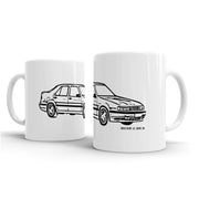 JL Illustration For A SAAB 9000 Aero Motorcar Fan – Gift Mug