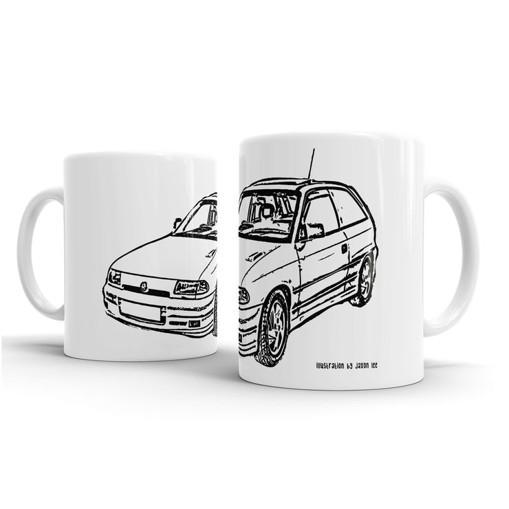 JL Illustration For A Vauxhall Astra MK3 GSI Motorcar Fan – Gift Mug