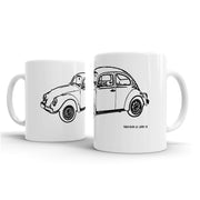 JL illustration for a Volkswagen 1974 Beetle Motorcar fan – Gift Mug