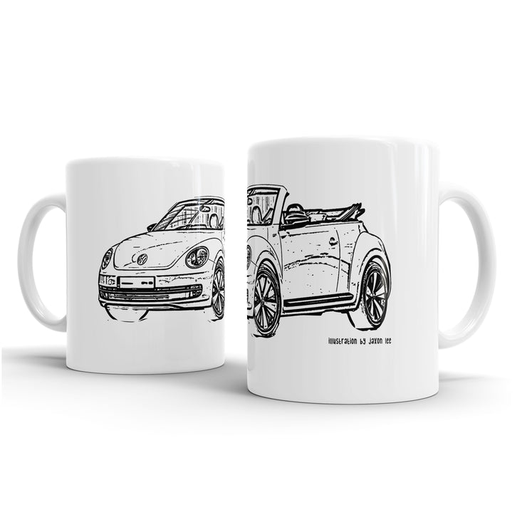 JL illustration for a Volkswagen Beetle Cabriolet Motorcar fan – Gift Mug