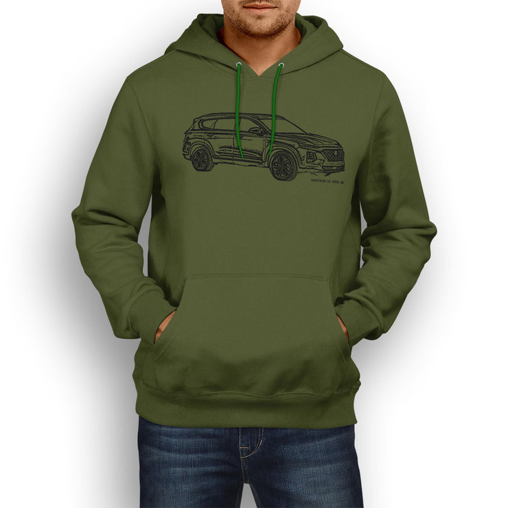 JL Illustration For A Hyundai Santa Fe Motorcar Fan Hoodie