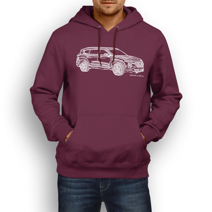 JL Illustration For A Hyundai Santa Fe Motorcar Fan Hoodie