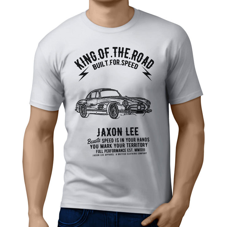 JL King Illustration for a Mercedes Benz 300SL Gullwing fan T-shirt