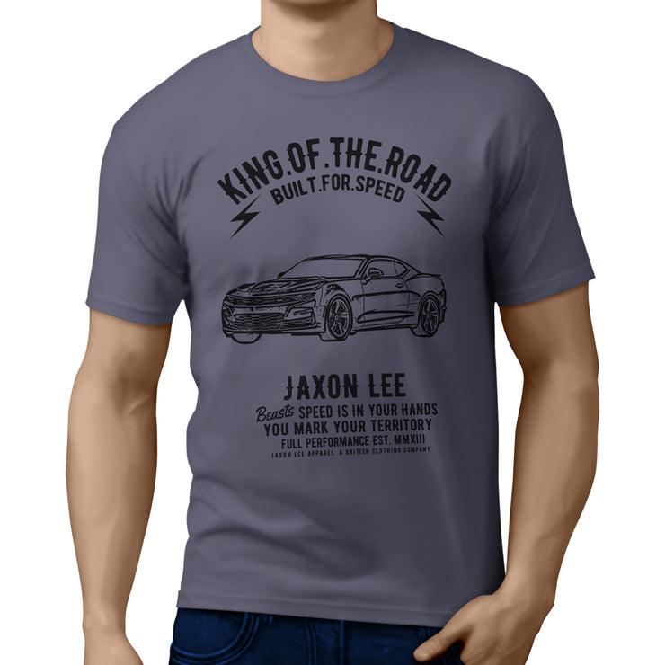JL King Illustration for a Chevrolet Camaro Motorcar fan T-shirt