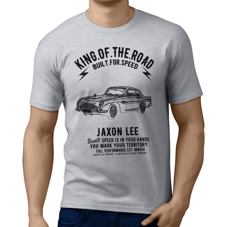 JL King Illustration for a Aston Martin DB5 Motorcar fan T-shirt