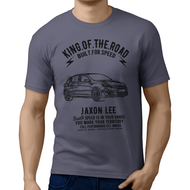 JL King Illustration for a Peugeot 308 GTI Motorcar fan T-shirt