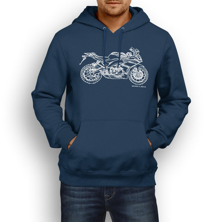 JL Illustration for a Aprilia RS4 125 Replica Motorbike fan Hoodie