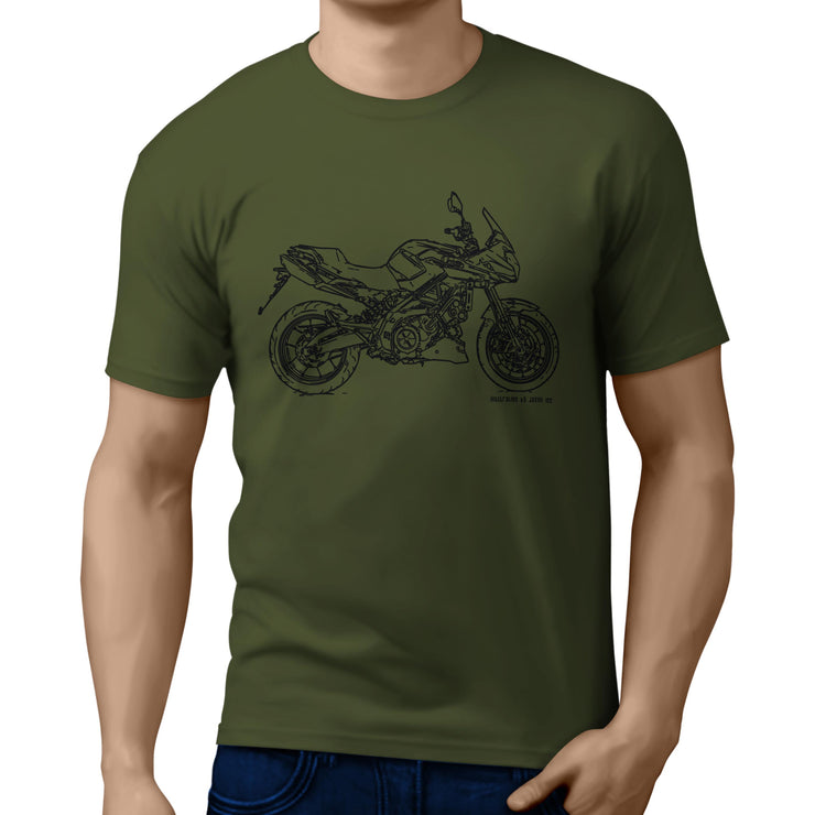 JL Illustration for a Aprilia Shiver 750GT Motorbike fan T-shirt