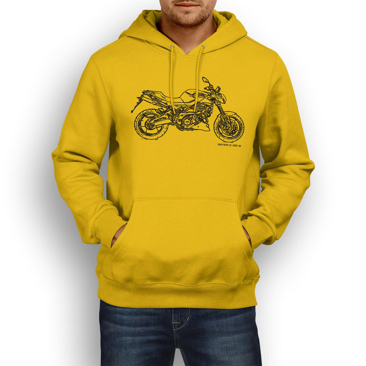 JL Illustration for a Aprilia Shiver 900 Motorbike fan Hoodie
