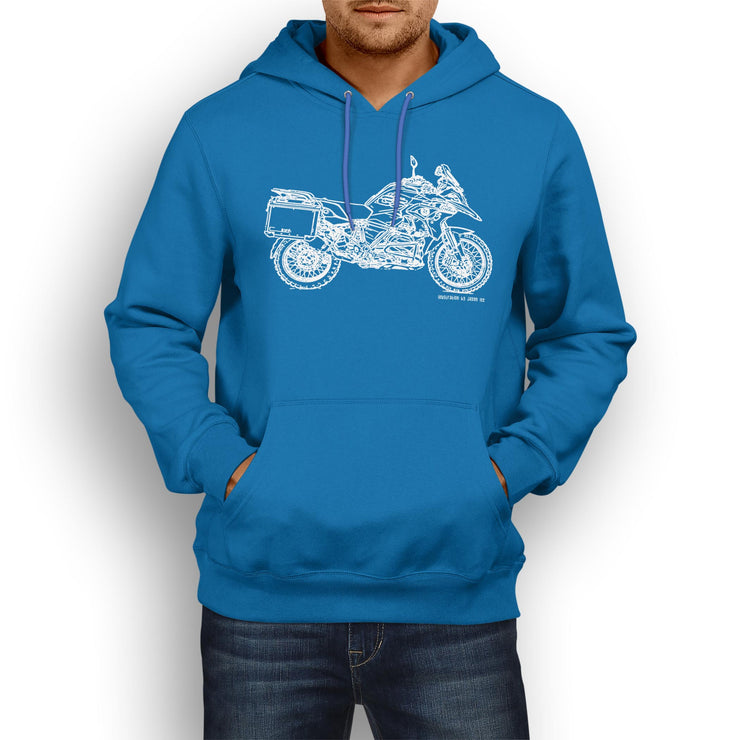 JL Illustration For A BMW R1200GS 2017 Motorbike Fan Hoodie