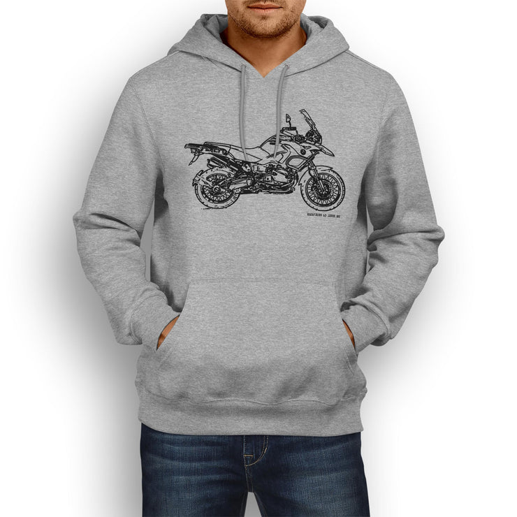 JL Illustration For A BMW R1200GS Adventure 2012 Motorbike Fan Hoodie JAXON LEE