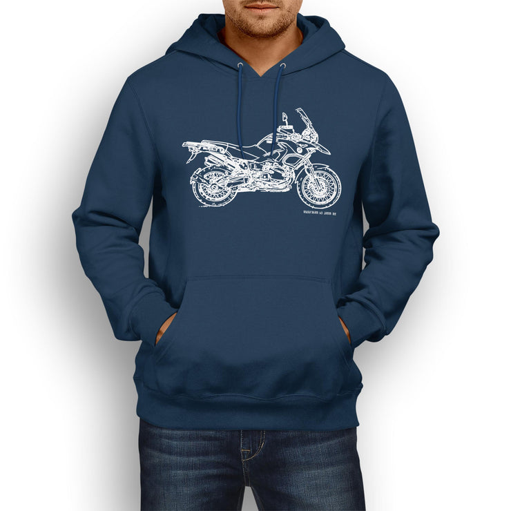 JL Illustration For A BMW R1200GS Adventure 2012 Motorbike Fan Hoodie