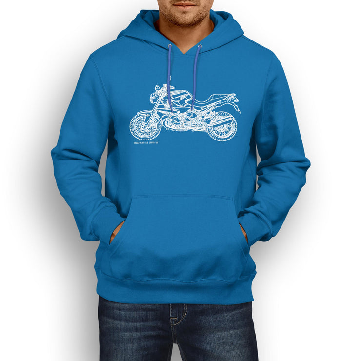 JL Illustration For A BMW R1200R 2012 Motorbike Fan Hoodie