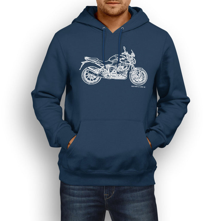 JL Illustration For A BMW R1200R 2017 Motorbike Fan Hoodie