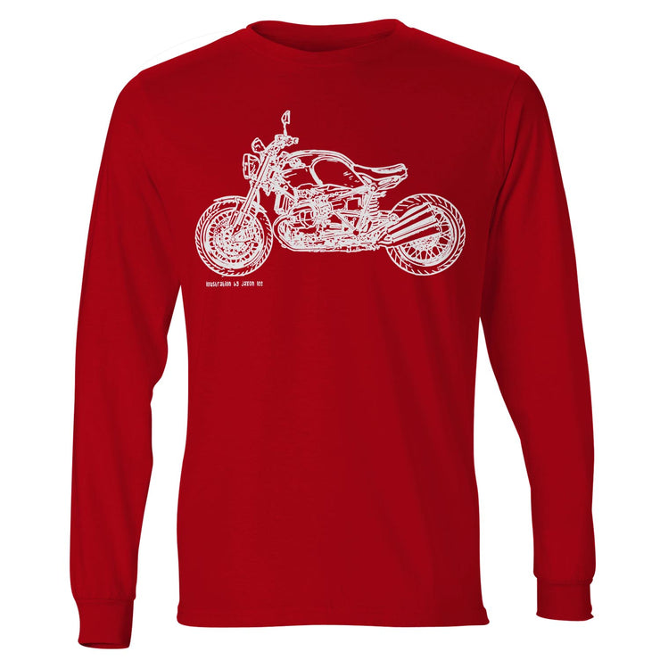 JL Illustration For A BMW RNineT 2016 Motorbike Fan LS-Tshirt