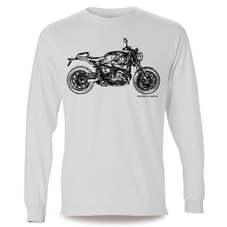 JL Illustration For A BMW RnineT 2017 Motorbike Fan LS-Tshirt