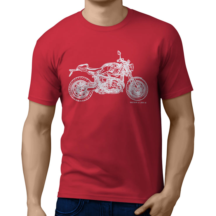 JL Illustration For A BMW RnineT 2017 Motorbike Fan T-shirt