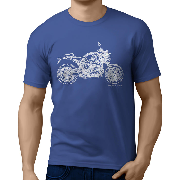 JL Illustration For A BMW RnineT 2017 Motorbike Fan T-shirt