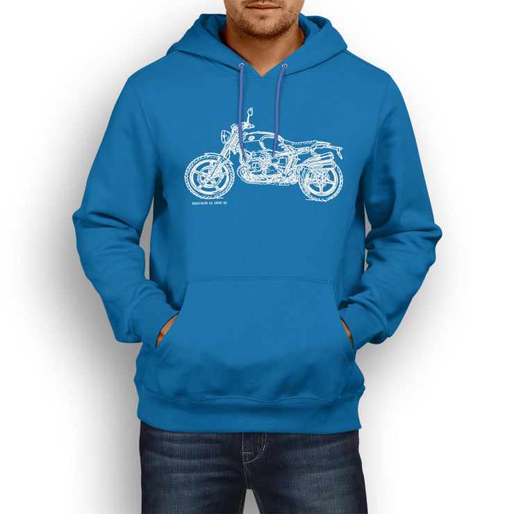 JL Illustration For A BMW RNineT Scrambler 2016 Motorbike Fan Hoodie