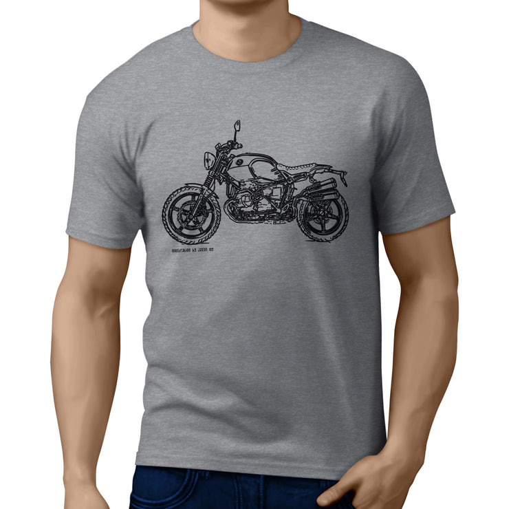 JL Illustration For A BMW RnineT Scrambler 2016 Motorbike Fan T-shirt