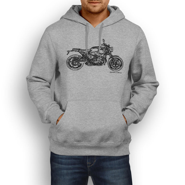 JL Illustration For A BMW RnineT Pure 2017 Motorbike Fan Hoodie