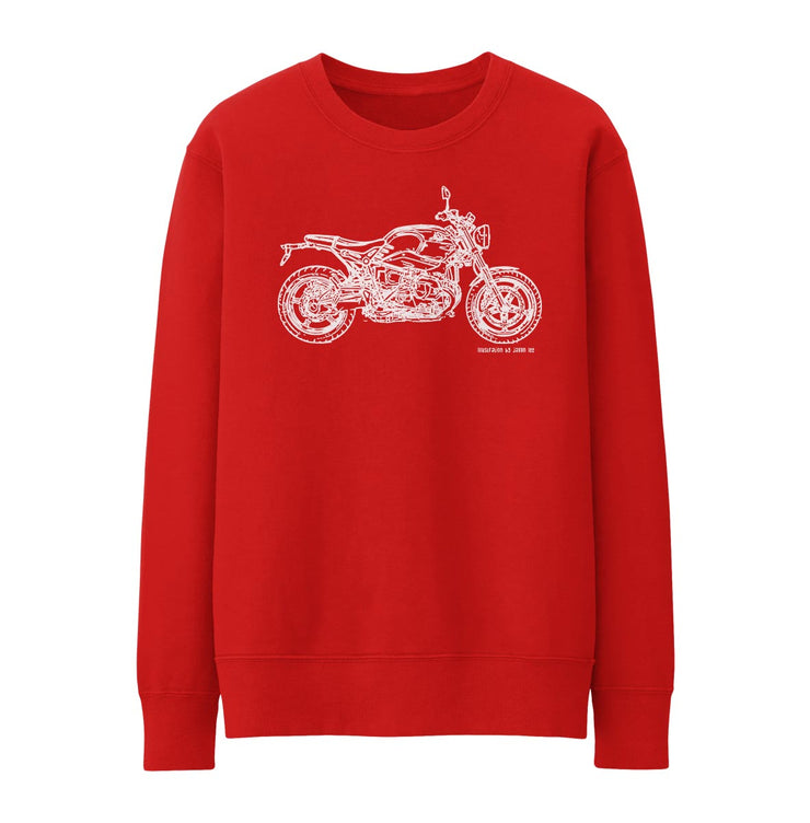 JL Illustration For A BMW Rninet Pure 2017 Motorbike Fan Jumper