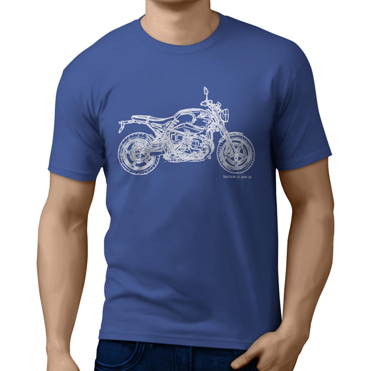 JL Illustration For A BMW RnineT Pure 2017 Motorbike Fan T-shirt