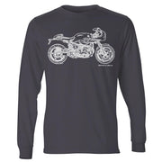 JL Illustration For A BMW RnineT Racer 2017 Motorbike Fan LS-Tshirt