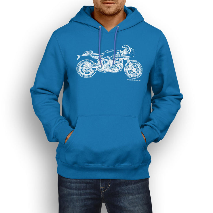 JL Illustration For A BMW RnineT Racer 2017 Motorbike Fan Hoodie