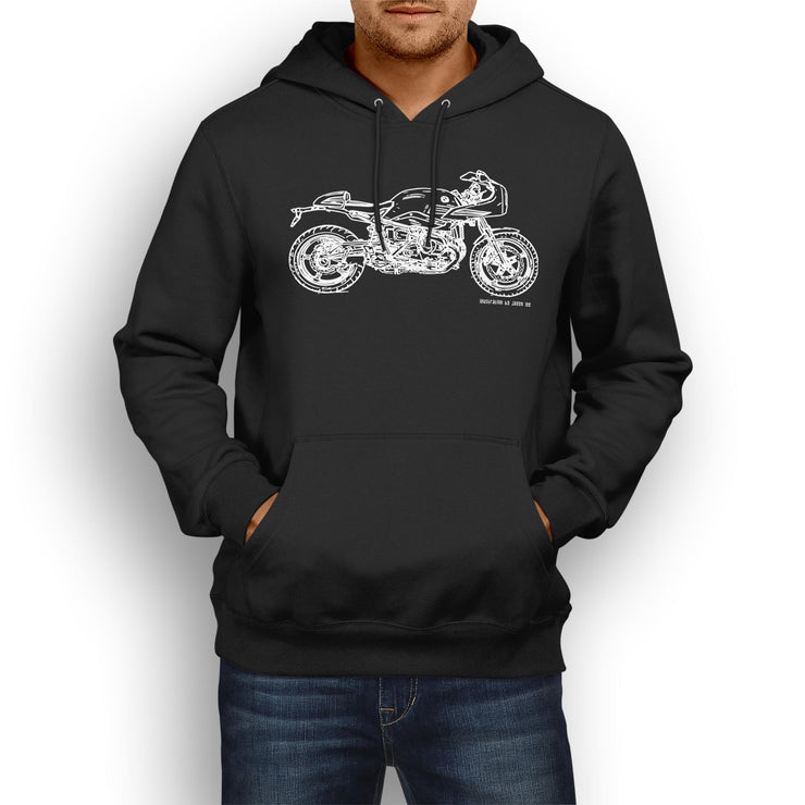 JL Illustration For A BMW RnineT Racer 2017 Motorbike Fan Hoodie