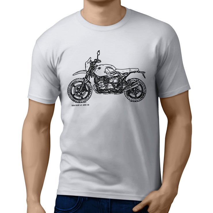JL Illustration For A BMW RnineT Urban GS 2017 Motorbike Fan T-shirt