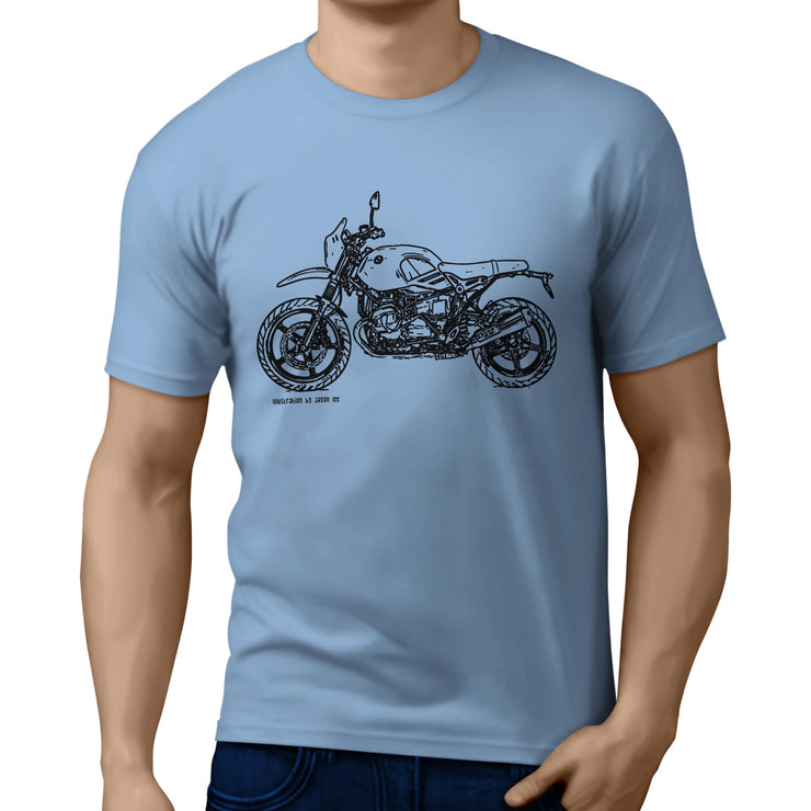 JL Illustration For A BMW RnineT Urban GS 2017 Motorbike Fan T-shirt