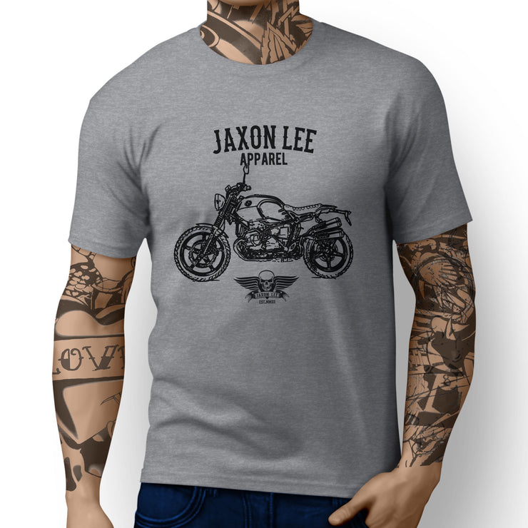 Jaxon Lee Illustration For A BMW RNineT Scrambler 2016 Motorbike Fan T-shirt