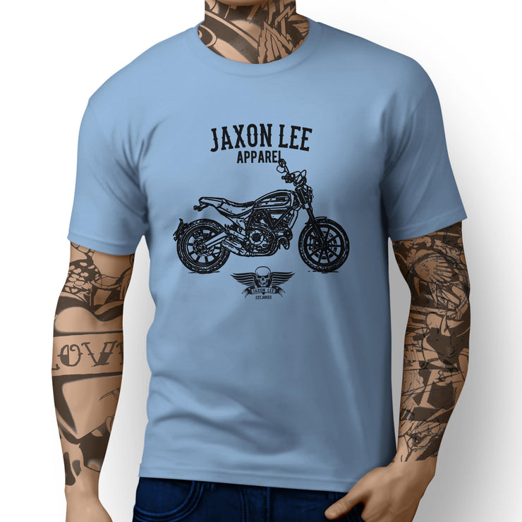 Jaxon Lee Illustration For A Ducati Scrambler Full Throttle Motorbike Fan T-shir