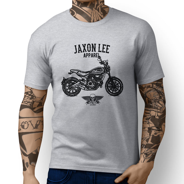 Jaxon Lee Illustration For A Ducati Scrambler Full Throttle Motorbike Fan T-shir