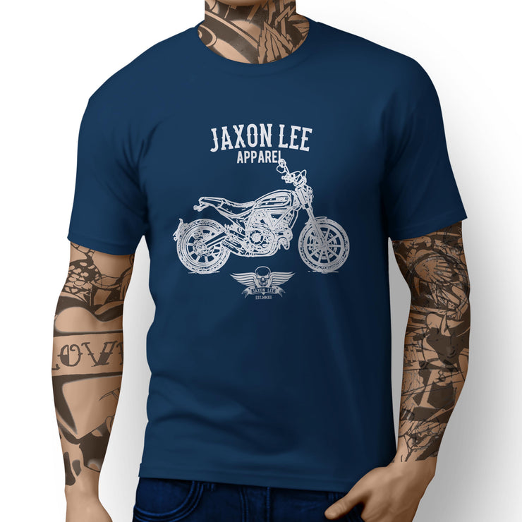 Jaxon Lee Illustration For A Ducati Scrambler Full Throttle Motorbike Fan T-shir
