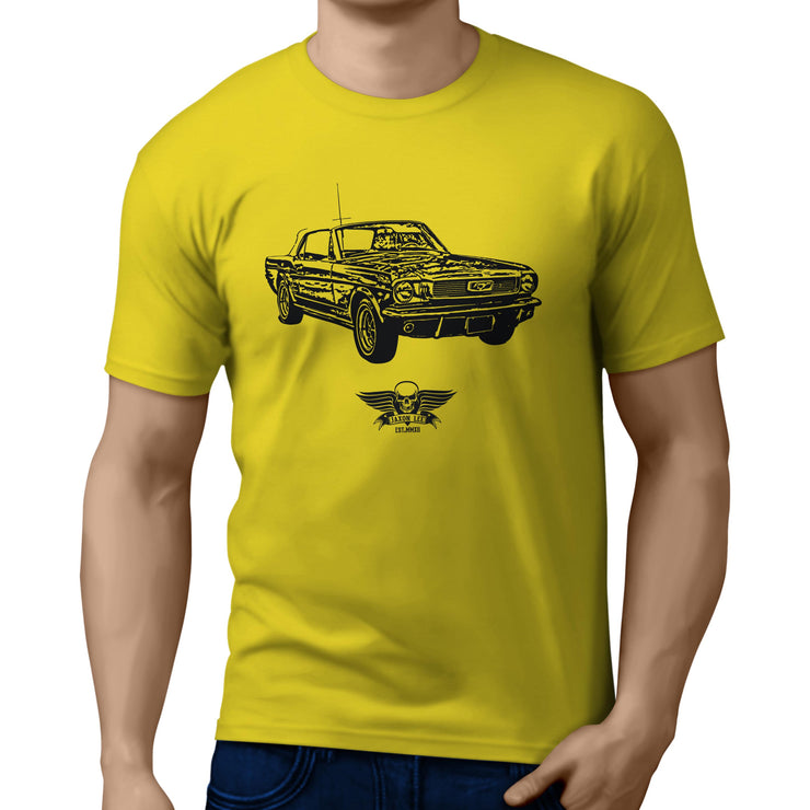 Jaxon Lee Illustration For A Ford 1966 Mustang Convertible Motorcar Fan T-shirt