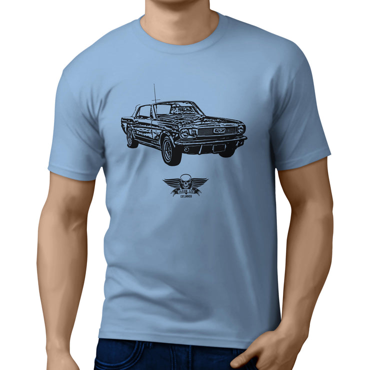 Jaxon Lee Illustration For A Ford 1966 Mustang Convertible Motorcar Fan T-shirt