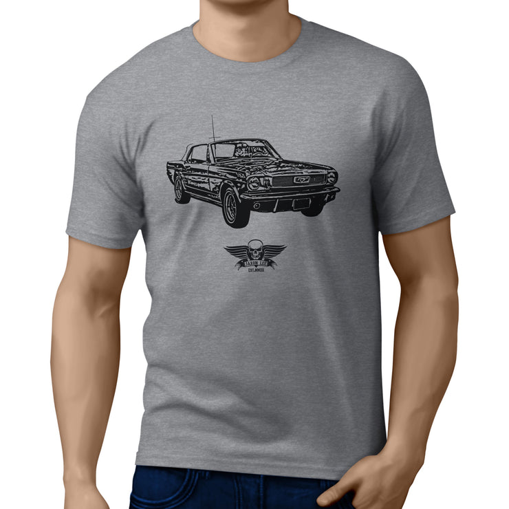 Jaxon Lee Illustration For A Ford 1966 Mustang Convertible Motorcar Fan T-shirt