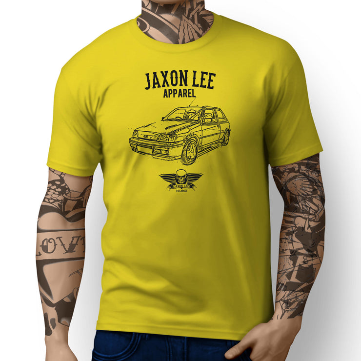 Jaxon Lee Illustration For A Ford Fiesta RS Turbo Motorcar Fan T-shirt