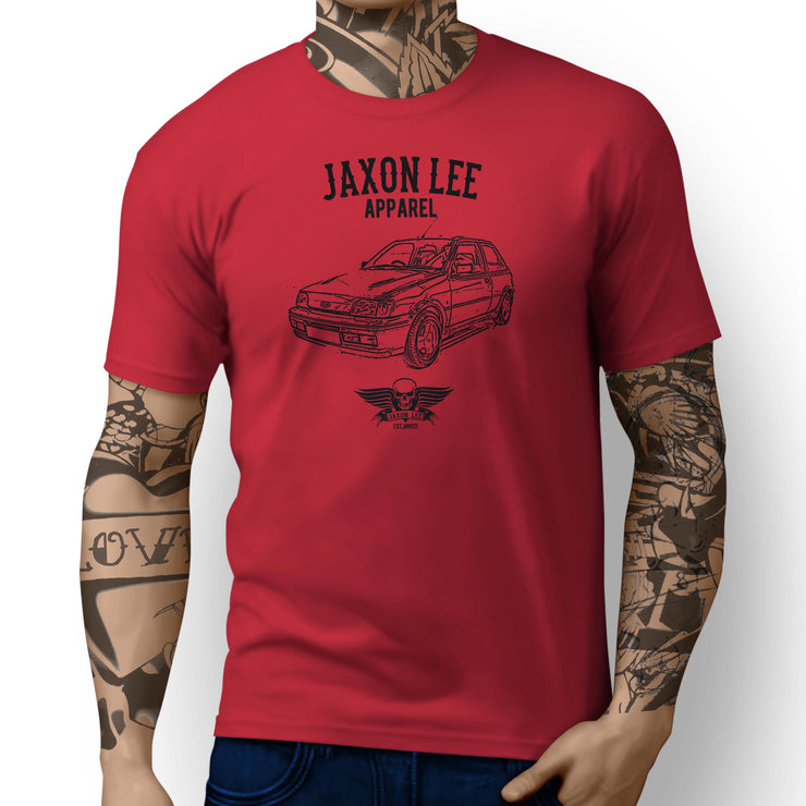 Jaxon Lee Illustration For A Ford Fiesta RS Turbo Motorcar Fan T-shirt