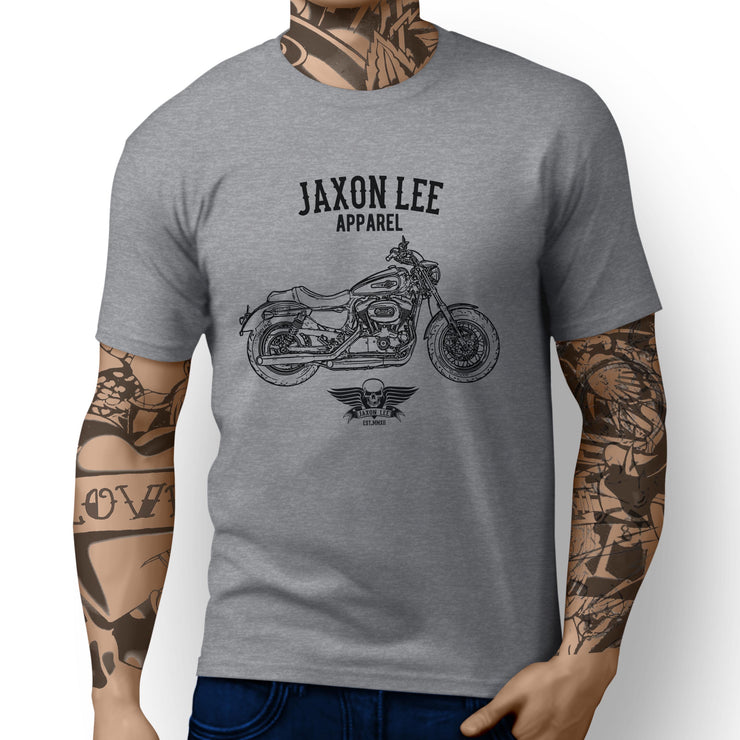 Jaxon Lee Art Tee aimed at fans of Harley Davidson 1200 Custom Motorbike