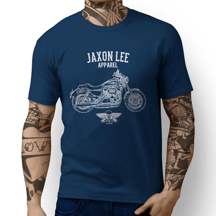 Jaxon Lee Art Tee aimed at fans of Harley Davidson 1200 Custom Motorbike