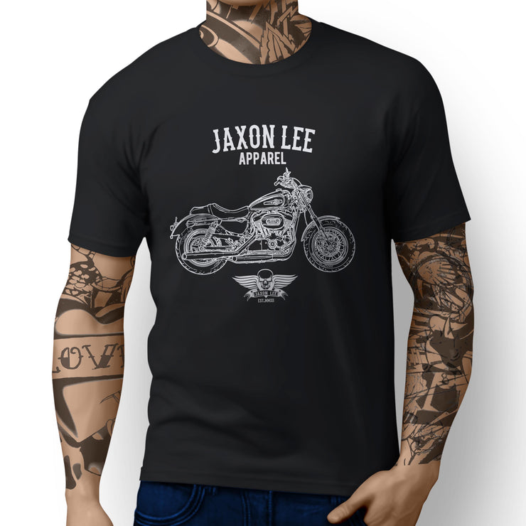 Jaxon Lee Art Tee aimed at fans of Harley Davidson 1200 Custom Motorbike