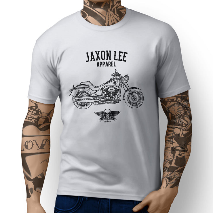 Jaxon Lee Harley Davidson Fat Boy S inspired Motorbike Art T-shirt - Jaxon lee