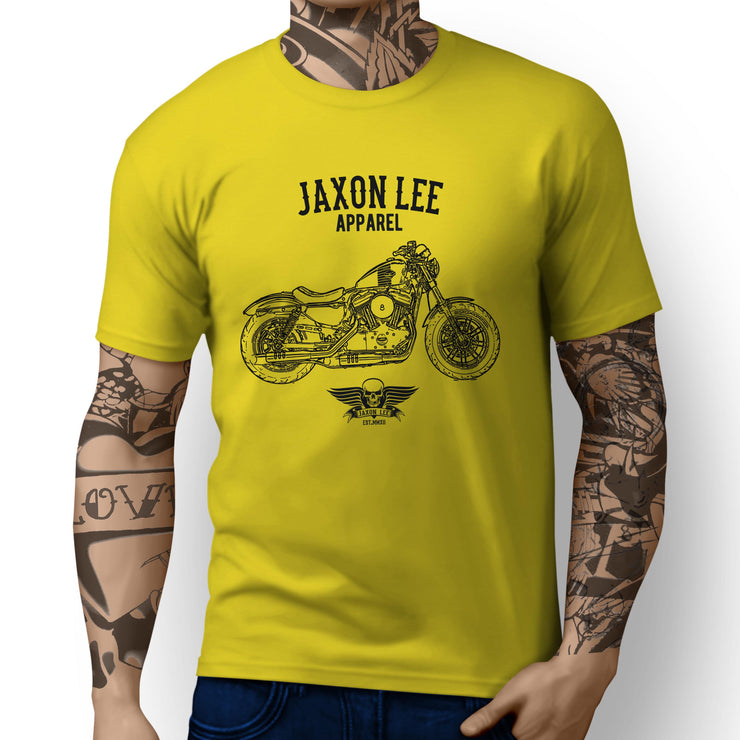 Jaxon Lee Harley Davidson Forty Eight inspired Motorbike Art T-shirt - Jaxon lee
