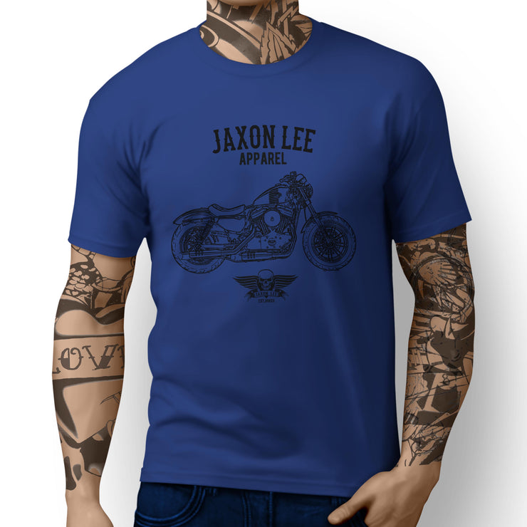 Jaxon Lee Harley Davidson Forty Eight inspired Motorbike Art T-shirt - Jaxon lee
