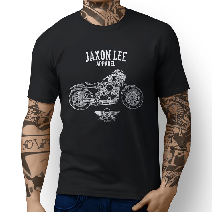 Jaxon Lee Harley Davidson Forty Eight inspired Motorbike Art T-shirt - Jaxon lee