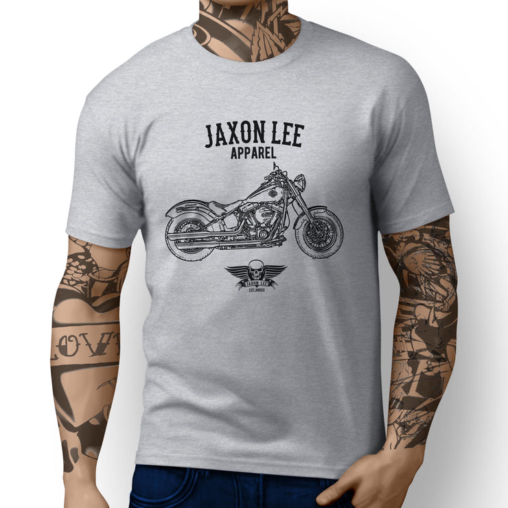 Jaxon Lee Art Tee aimed at fans of Harley Davidson Softail Slim Motorbike